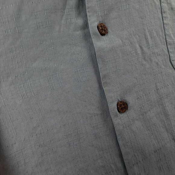 Tommy Bahama Sails Call Hula Girl Embroidered Hawaiian Shirt Blue 2XL Silk Adult - Picture 15 of 16